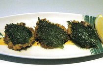 サンマのフリチュールしょうがとしそ風味