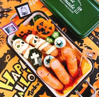 （83）かわいいミイラにギョロギョロ目玉…ふたを開けたら思わず笑顔に♪ハロウィーン弁当🎃中級編【やちやちが行く！！】