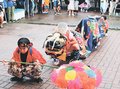 子ども獅子舞、新調道具披露　射水・作道、生き生き演舞