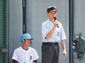 正確なジャッジで大会支える　審判員定年の坂本さん・花尾さん、夏の高校野球富山大会