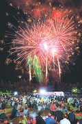 音楽花火が夜空彩る　立山でドンドン祭り