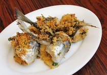 ハーブ風味のアジのパン粉焼き
