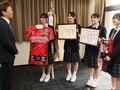 ハンド全国優勝の喜び報告　氷見在住の高岡向陵高女子４選手