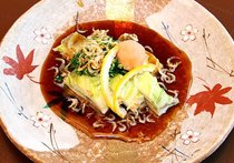 県産白身魚と白菜の重ね蒸し