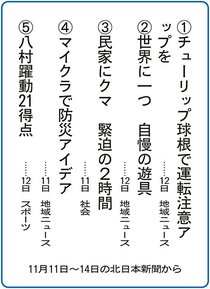 ５大ニュース<br />射水市堀岡小５年生が選んだよ
