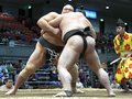 朝乃山４連勝で勝ち越し、「まだ通過点」　大相撲春場所８日目