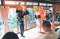 お座敷でおわら演技堪能　旧料理旅館「杉風荘」