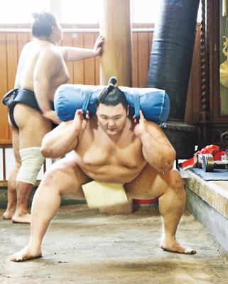 朝乃山、稽古に没頭　足腰を強化