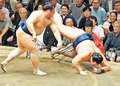 朝乃山、栃煌山に突き落とされ２敗目　秋場所７日目