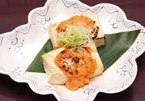 豆腐の明太ねぎみそ焼き