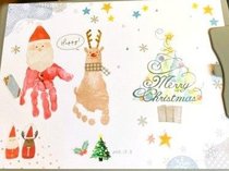 カフェで手形✋足形👣アートに挑戦