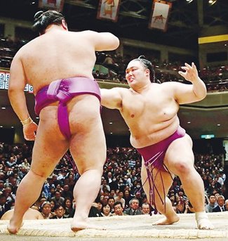 朝乃山波乗り３連勝　初場所８日目