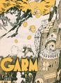 雑誌「ガルム」1945年イースター号(ムーミンキャラクターズコレクション (C)Tove Jansson Estate)。山荘に隠れている敗北間近のヒトラーに、卵の爆弾が降り注いでいる(提供写真)