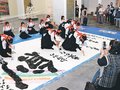 創造テーマに筆運ぶ　富山いずみ高生、越中アートフェスタに合わせ書道パフォーマンス