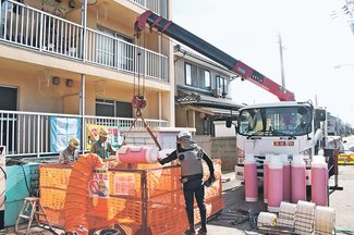 集水管の設置工事開始　射水の液状化対策、１２月から実証実験