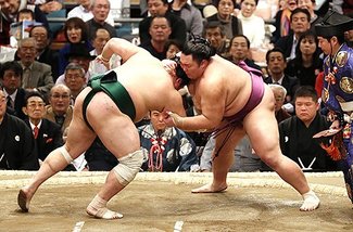 朝乃山連勝、佐田の海をはたき込み　春場所２日目