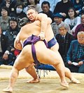 大奄美に寄り切られ朝乃山６敗