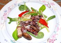 ホタルイカと山菜の炒め