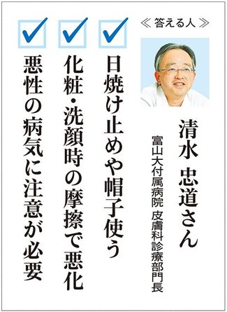 お医者さんに聞いてみよう（９）<br />どうすればしみを防げる？