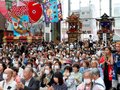 富山の３曳山 勢ぞろい　市合併２０周年記念、グランドプラザで伝統芸能祭典