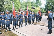 井波大火を教訓に防火への誓いを新たにする消防団員＝井波八幡宮