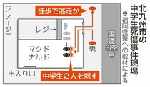 北九州中学生死傷「知らない人に刺された」　塾帰りか、男は逃走