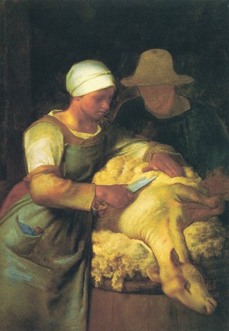 ＜コレクションへのいざない＞７<br />ギャルリ・ミレー／「羊の毛を刈る女」ジャンフランソワ・ミレー