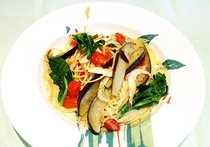 ナスとシロエビのフェデリーニ