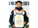アルペン女子回転で優勝した上野＝阿寒湖まりむ館
