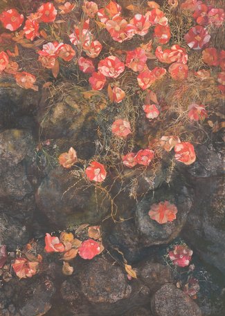 ＜美の深淵　日展富山展＞１<br />日本画「刻々」／北川由希恵（特選、金沢）