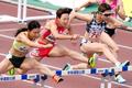 女子１００ｍ障害、寺田明日香Ｖ