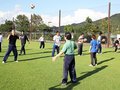 カターレ選手と介護予防運動　朝日