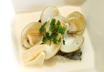 白身魚とハマグリのタケノコスープ仕立て