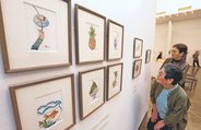 ６～７月に富山市民プラザで開かれた「９５歳セツの新聞ちぎり絵原画展」