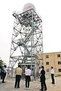 新型気象レーダー観測、より高精度に　日本無線、滑川で実証実験