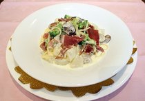 生ハムとカブのスパゲティ