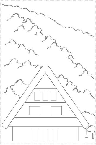 ＜新聞ちぎり絵に挑戦＞第１５回　合掌造り<br />秋の山里 想像して