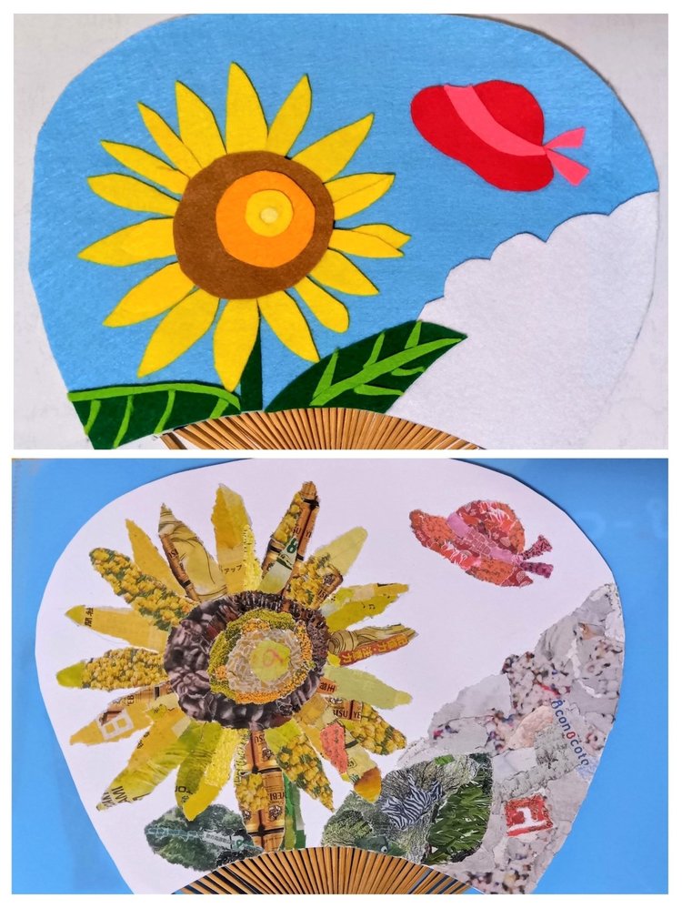 全集中〟で「青い彼岸花」制作！新聞ちぎり絵体験会のポイントを紹介