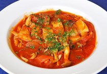 鶏とキノコのトマトフリカッセ