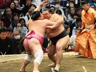 朝乃山、宇良に敗れ５敗目　大相撲春場所９日目