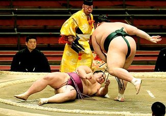 朝乃山２敗目、豊山を攻め切れず　春場所８日目