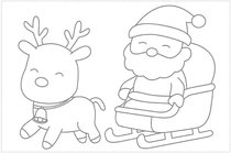 ＜新聞ちぎり絵に挑戦＞第１７回　サンタとトナカイ<br />名コンビ 楽しげに