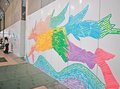 工事中の仮囲い壁、マステ作品で彩り　富山・中央通り、２２日まで展示