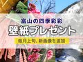 壁紙プレゼント（２０２５年２月） 今月は「寒餅のカーテン」「鮮やかな梅」「雪景色のトロッコ」