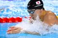 ２００ｍ平泳ぎで渡辺一平「銀」