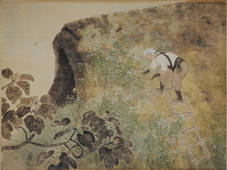 過ぎ去る季節を愛おしく描く／川合玉堂《屋根草を刈る》【富山県