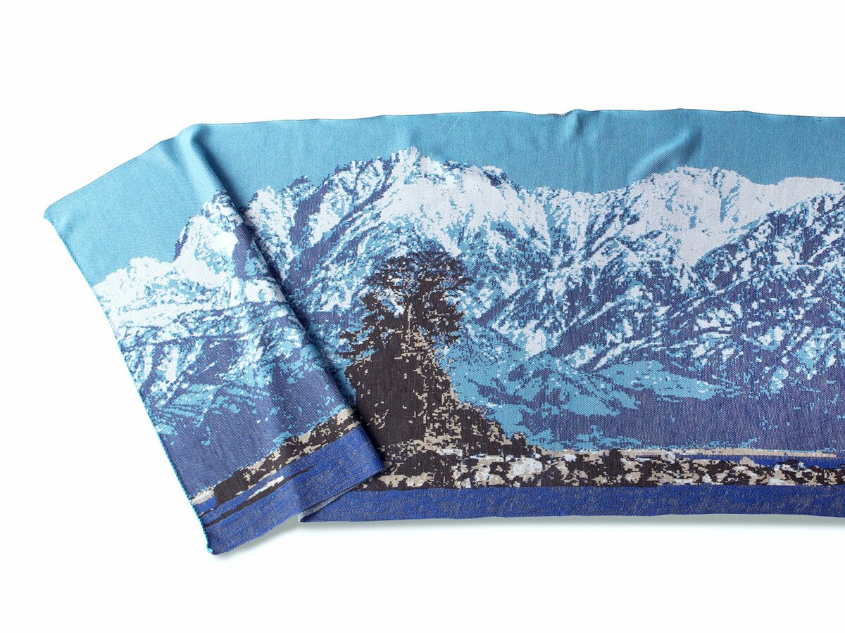 【極美品半分程度　残り美品】トップサン　15 枚　裏　青 フォトブランケット【雨晴海岸から望む立山連峰】 190cm×70cm | SUZU