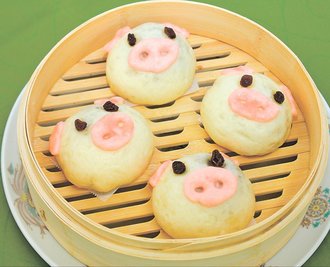 親子でクッキング<br />豚まん