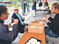 実りに感謝し新米味わう　氷見・大野で収穫祭、炊き出し訓練兼ねる