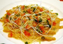 カルパッチョ　からしみそソース